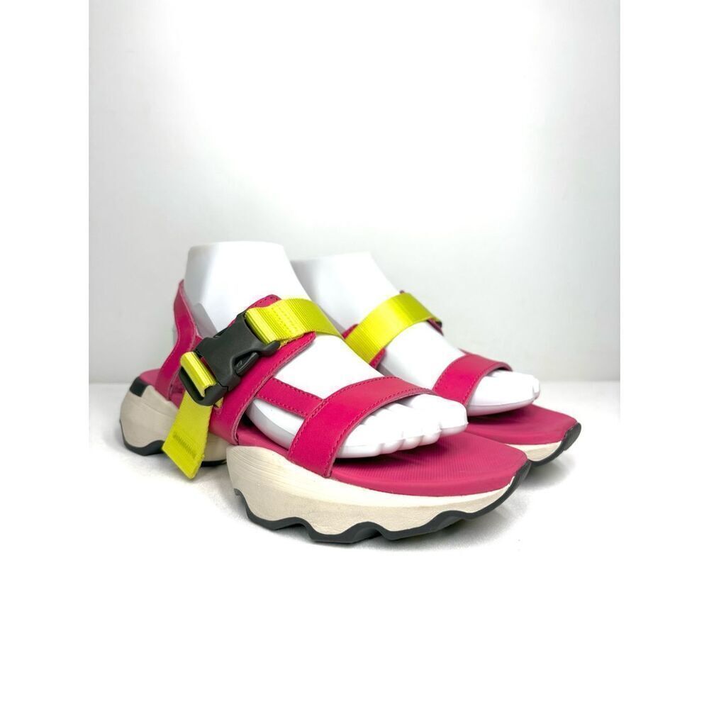 Sorel Kinetic Impact Leather Sling Sandal Sport Women Pink Yellow Ajustable 8 - Picture 2 of 7